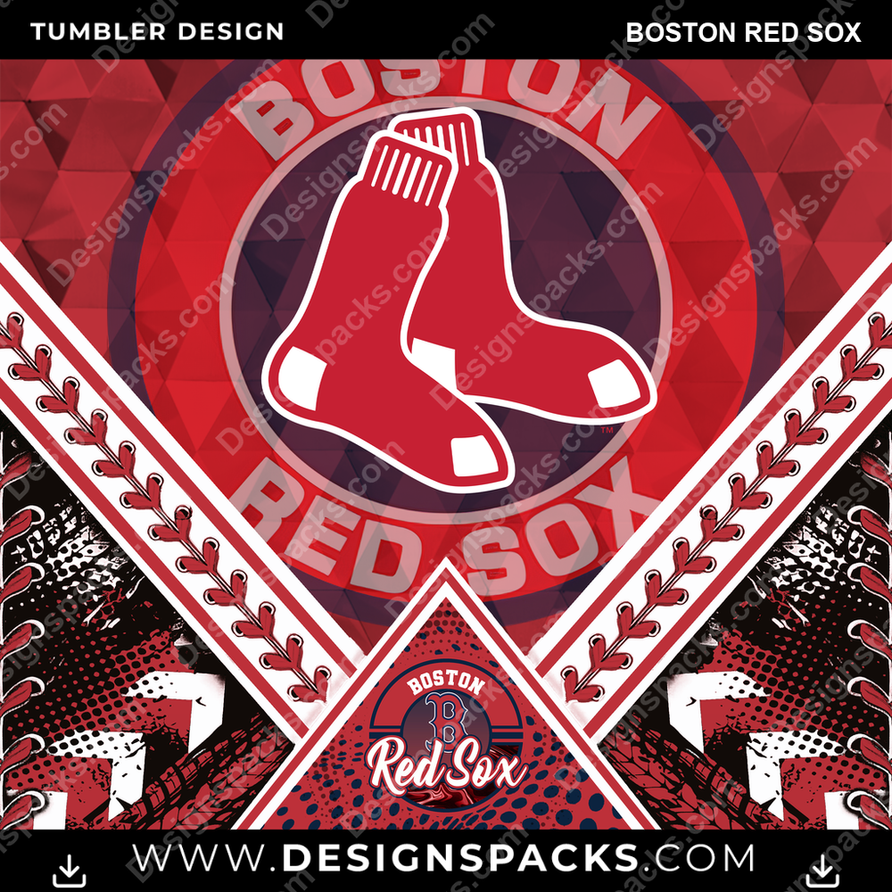 Baseball Diamond Boston Red Sox Tumbler Digital Wrap Design