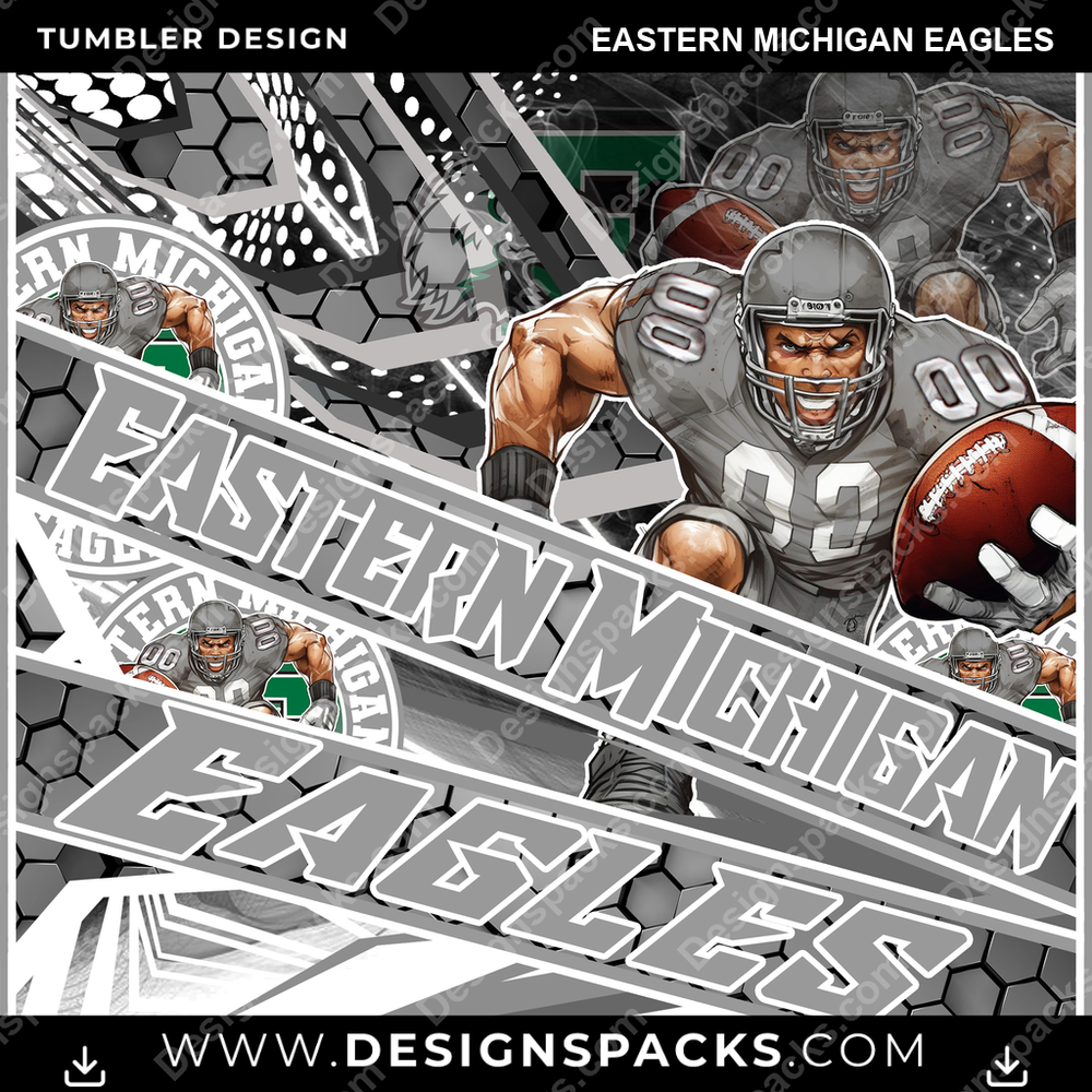 College Sport Fathead Eastern Michigan Eagles Tumbler Digital Wrap Design