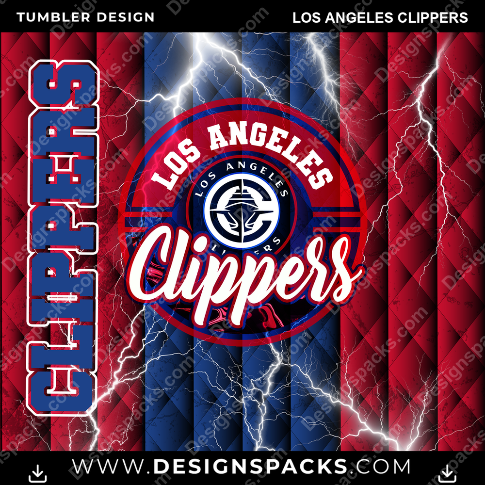 Basketball Diamond Los Angeles Clippers Tumbler Digital Wrap Design