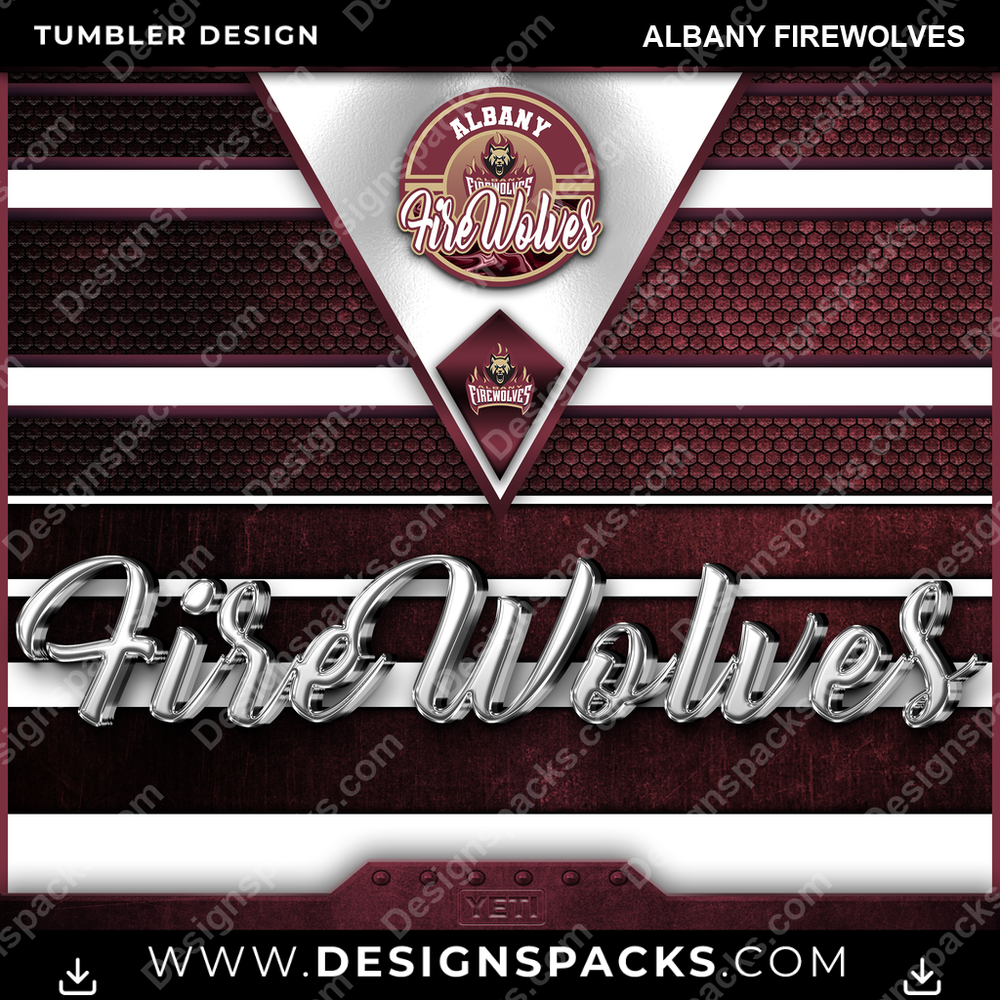 Lacrosse YETI Albany FireWolves Tumbler Digital Wrap Design