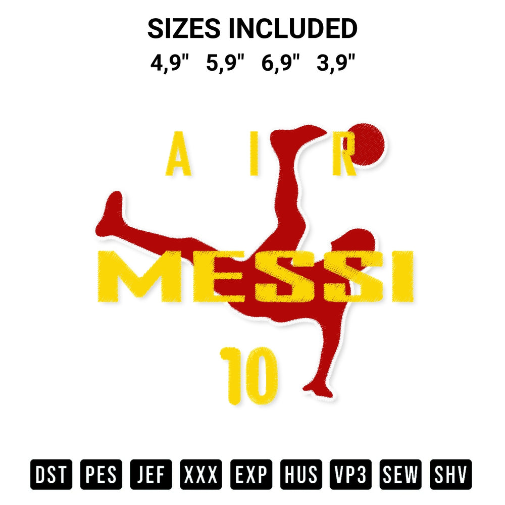 Looking for the perfect pattern? Download the Legend Lionel Messi Argentina Air Messi M10 Soccer World Cup Embroidery Design embroidery design today at Designspacks.com. Crisp, clean stitching guaranteed. Available sizes: 4,9", 5,9", 6,9", 3,9".