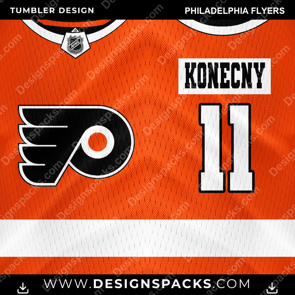 Ice Hockey Jersey Philadelphia Flyers NHL Hockey Tumbler Digital Wrap Design Download