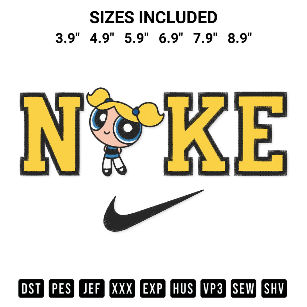 Create amazing crafts with the Bubbles Nike Embroidery Design embroidery file. High-quality digital download from Designspacks.com, perfect for beginners and pros. Available sizes: 3.9", 4.9", 5.9", 6.9", 7.9", 8.9".