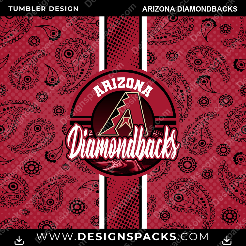 Baseball Handkerchief Arizona Diamondbacks Tumbler Digital Wrap Design