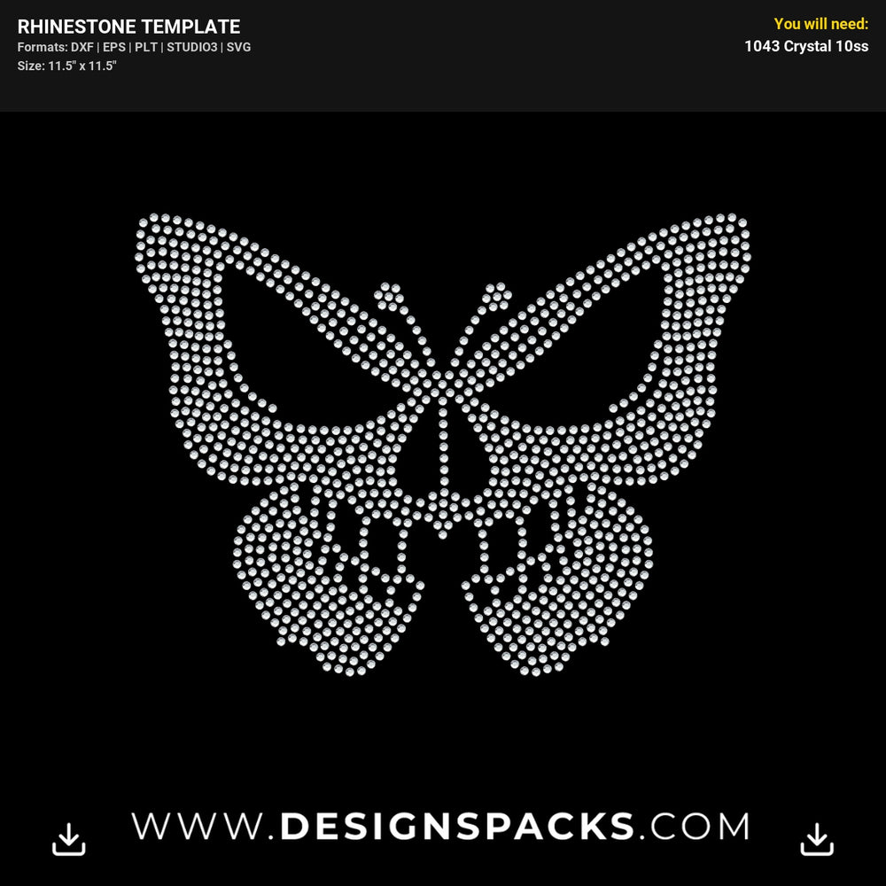 Skull Butterfly Rhinestone Digital Template