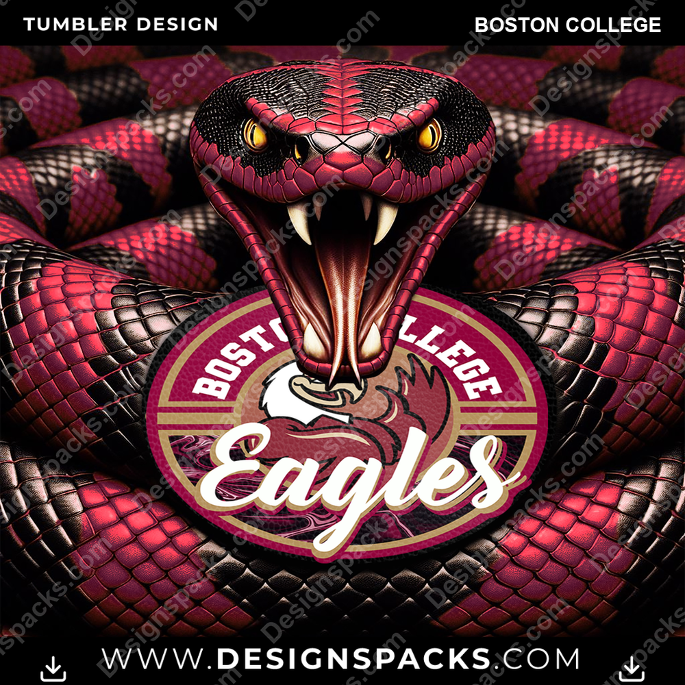 College Sport Rattle Snake Boston College NCAA College Sport Tumbler Digital Wrap Design Download