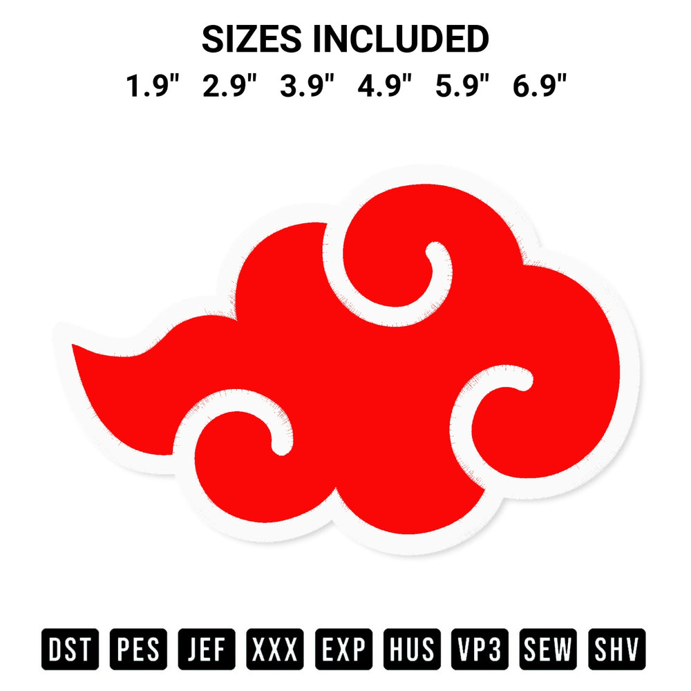 Add a unique touch to your apparel with the Akatsuki Logo Embroidery Design embroidery file. Premium instant download available now on Designspacks.com. Available sizes: 1.9", 2.9", 3.9", 4.9", 5.9", 6.9".