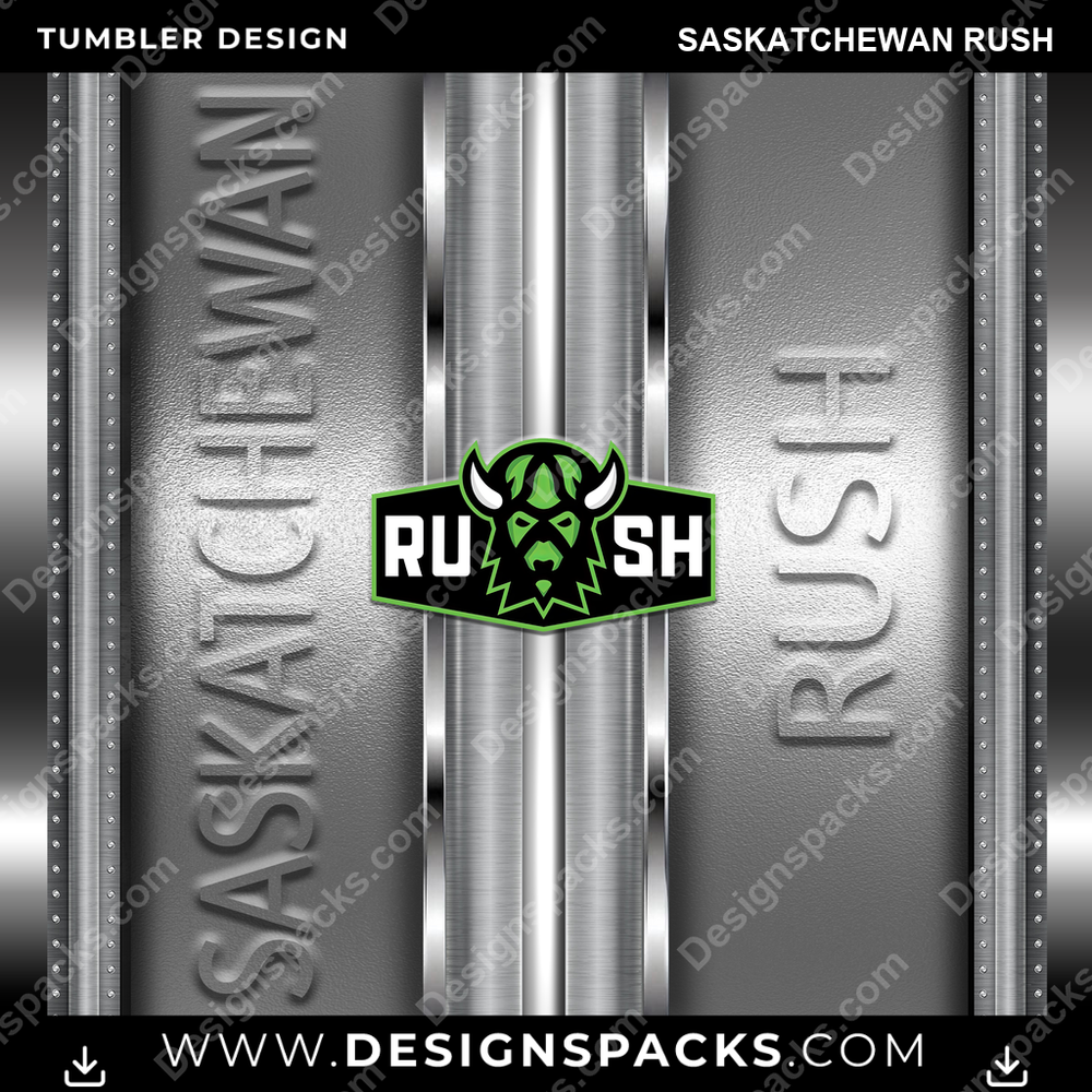 Lacrosse Metallic Saskatchewan Rush Tumbler Digital Wrap Design
