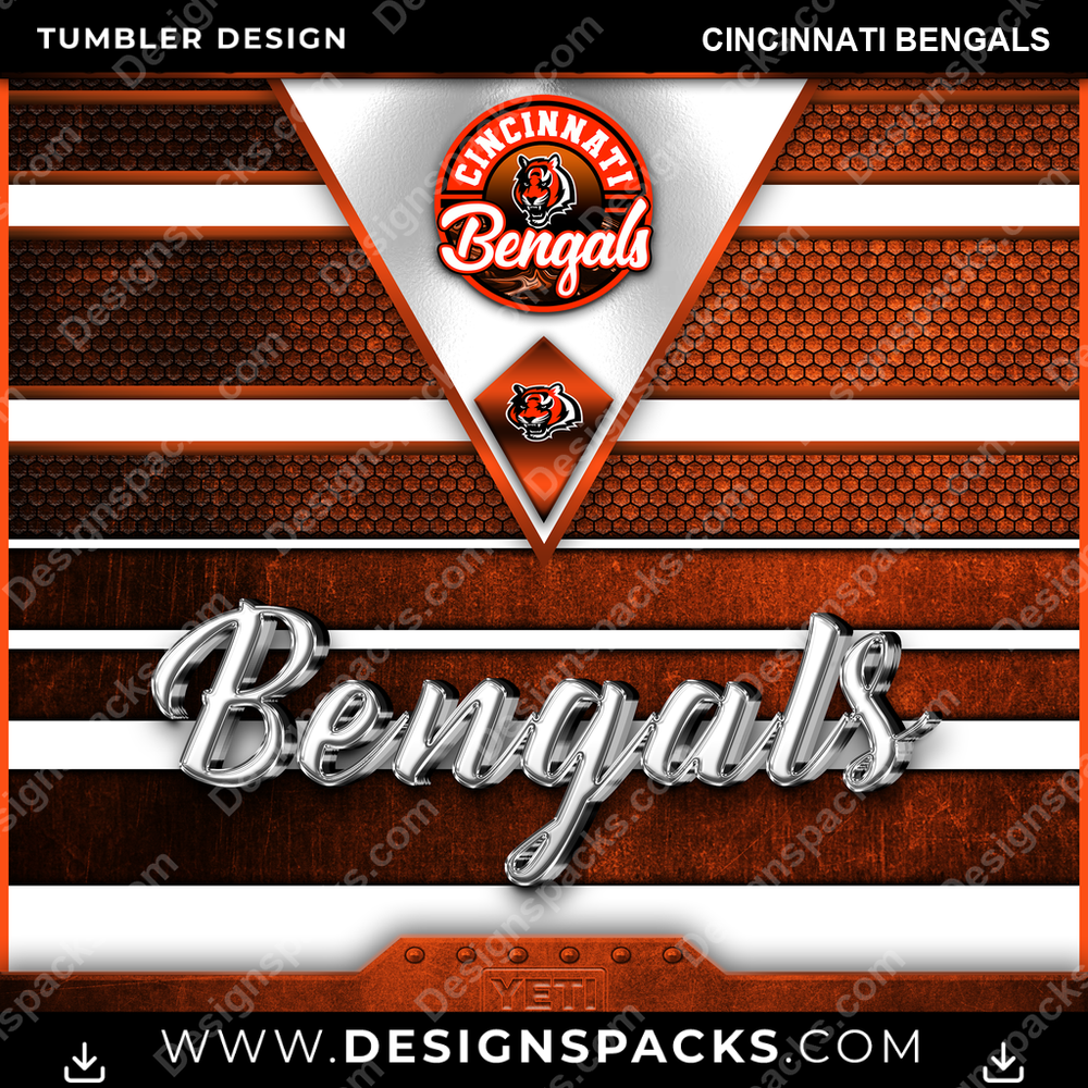 Football YETI Cincinnati Bengals Tumbler Digital Wrap Design