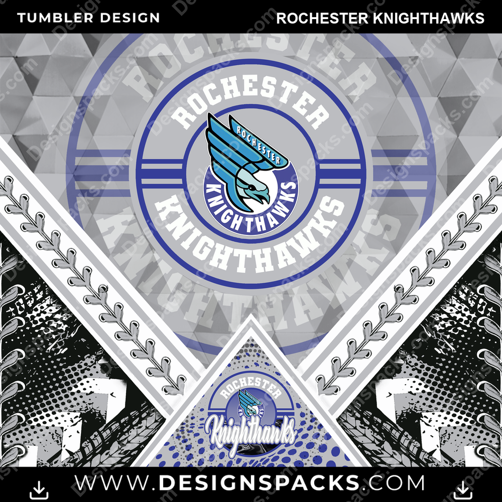 Lacrosse Diamond Rochester Knighthawks Tumbler Digital Wrap Design