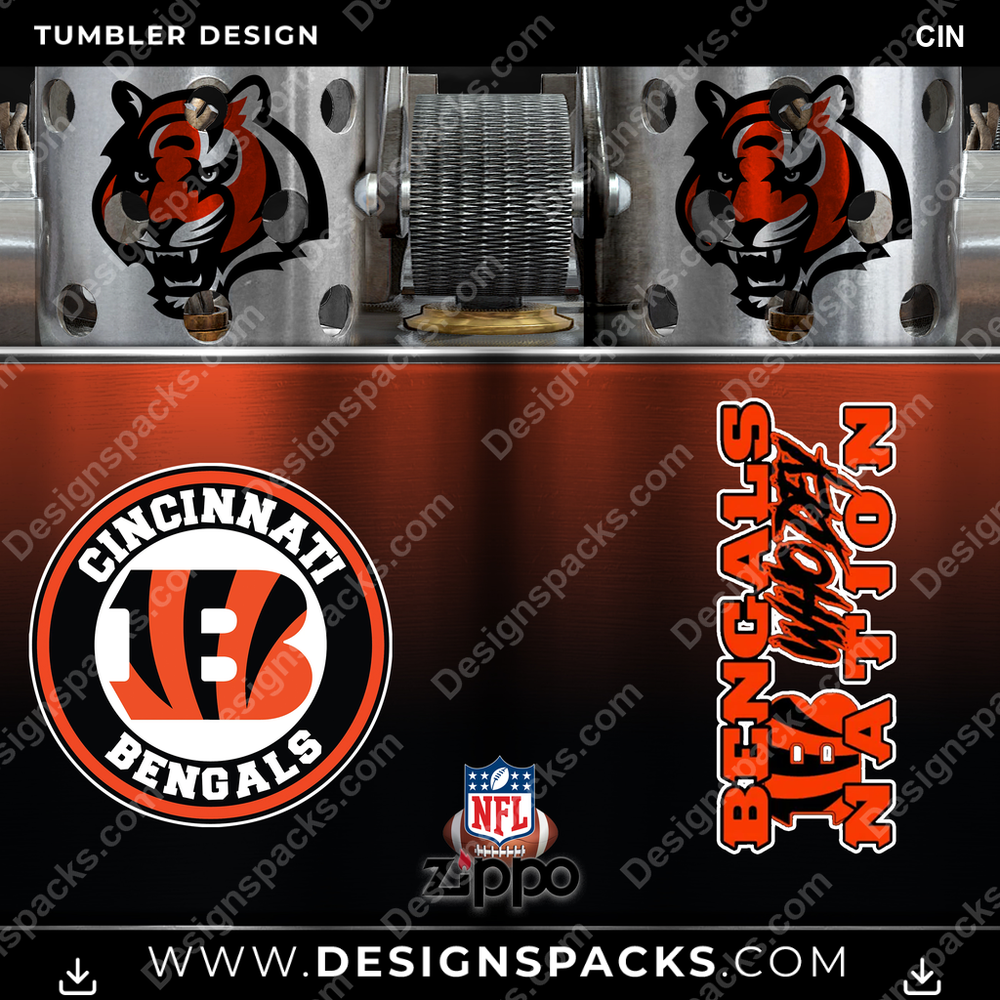 Football Zippo Lighter CIN Tumbler Digital Wrap Design