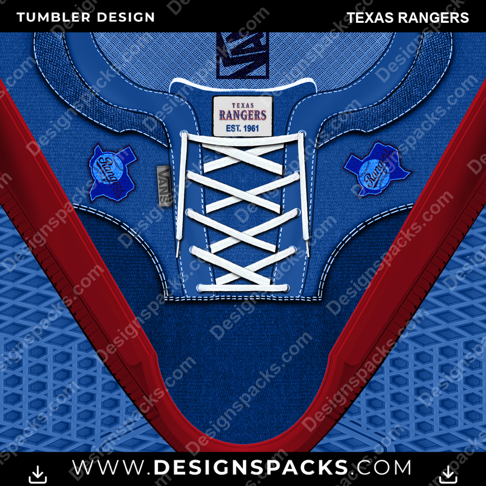 Baseball VANS Atwood DX Texas Rangers Tumbler Digital Wrap Design