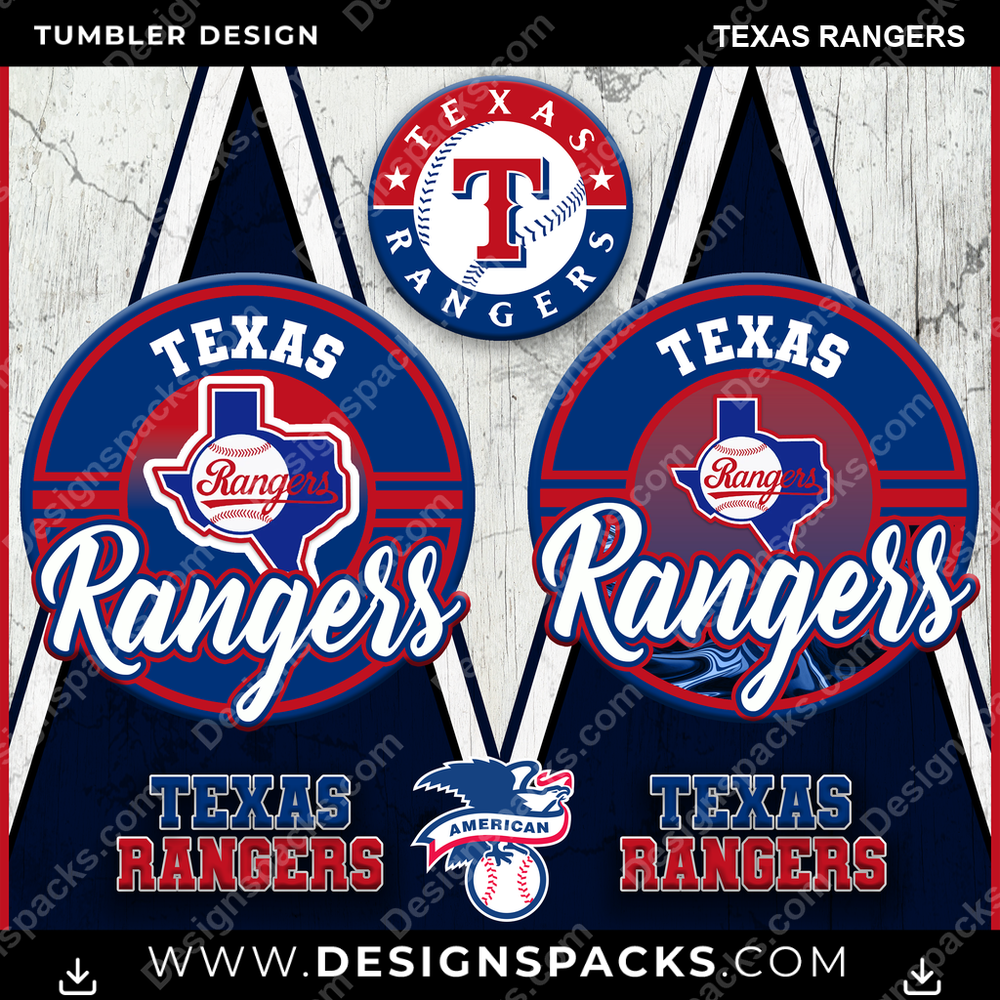 Baseball Sports Texas Rangers Tumbler Digital Wrap Design