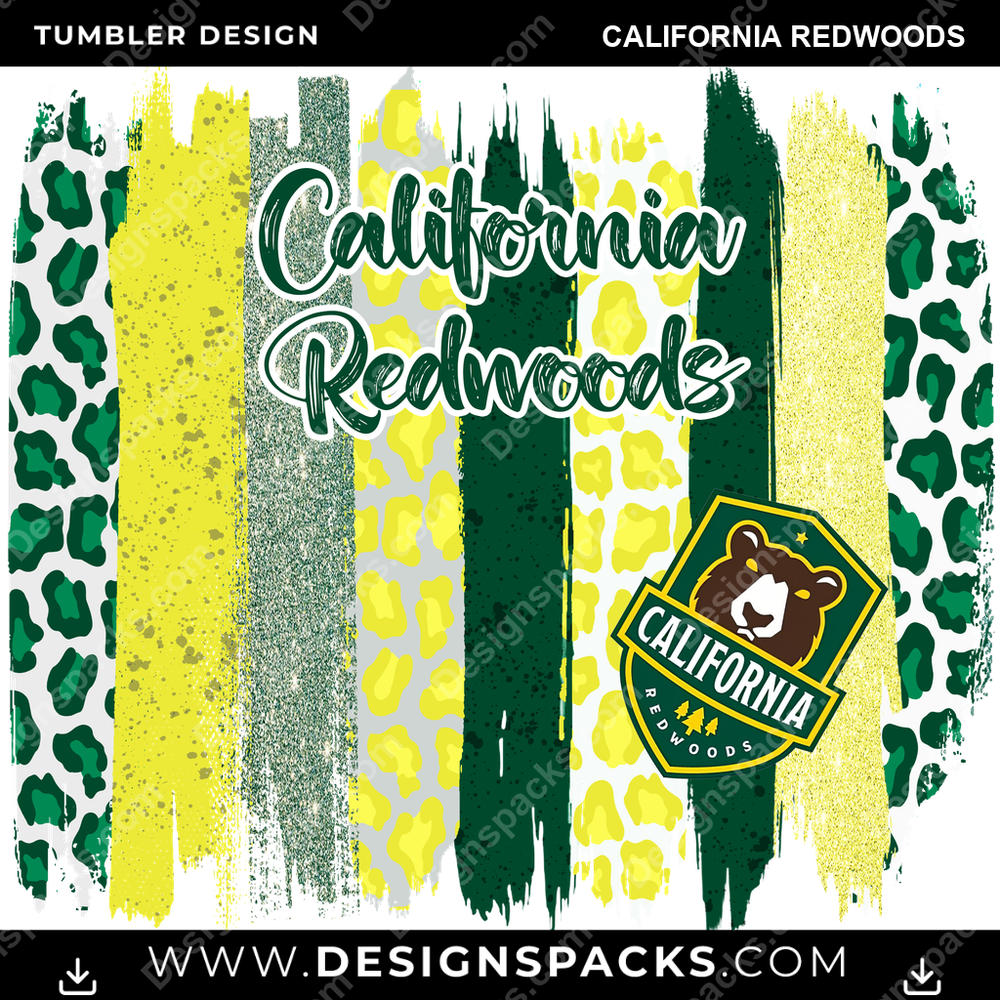 Lacrosse Brush Strokes California Redwoods Tumbler Digital Wrap Design