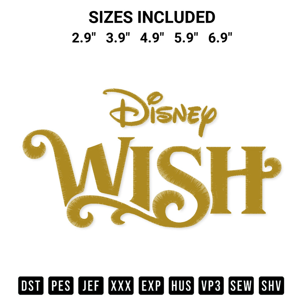 Elevate your next project with our Disney Wish Embroidery Design embroidery file. Shop high-quality digital patterns instantly at Designspacks.com. Available sizes: 2.9", 3.9", 4.9", 5.9", 6.9".