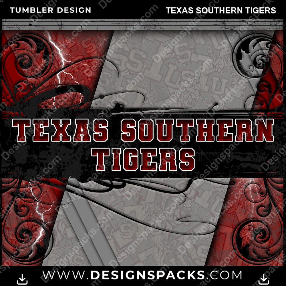 College Sport Elegant Texas Southern Tigers NCAA College Sport Tumbler Digital Wrap Design Download