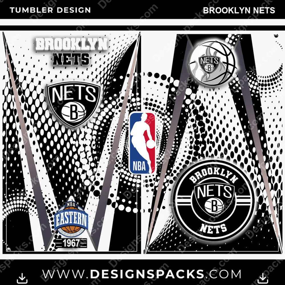 Basketball Team Logo Brooklyn Nets Tumbler Digital Wrap Design