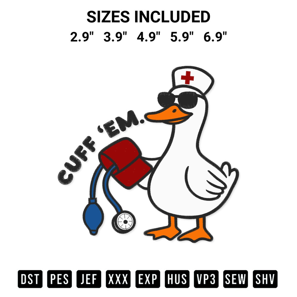 Transform your fabrics with the Silly Goose Nurse Embroidery Design embroidery design. Instant access to premium digitized patterns at Designspacks.com. Available sizes: 2.9", 3.9", 4.9", 5.9", 6.9".