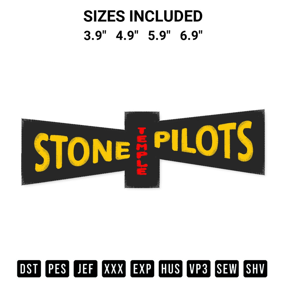 Create amazing crafts with the Stone Temple Pilots Logo Embroidery Design embroidery file. High-quality digital download from Designspacks.com, perfect for beginners and pros. Available sizes: 3.9", 4.9", 5.9", 6.9".