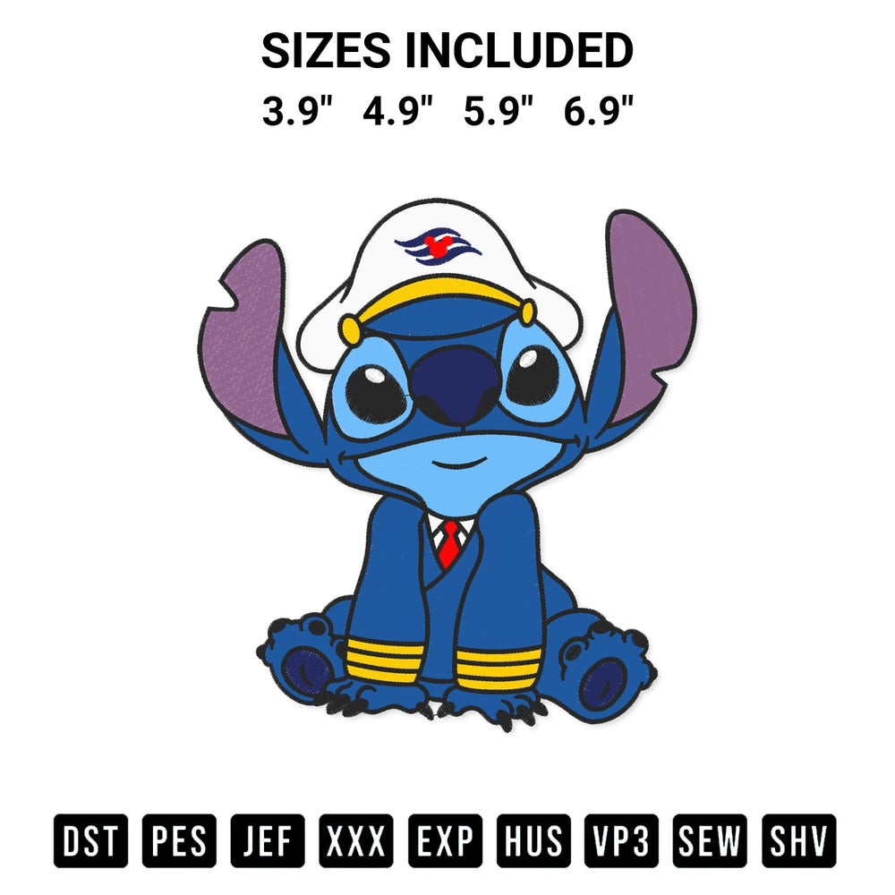 Create amazing crafts with the Captain Stitch Embroidery Design embroidery file. High-quality digital download from Designspacks.com, perfect for beginners and pros. Available sizes: 3.9", 4.9", 5.9", 6.9".