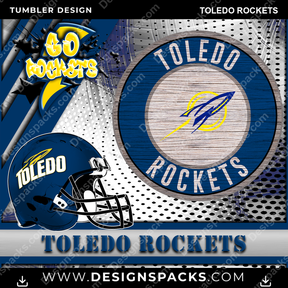 College Sport Go Team 2 Toledo Rockets NCAA College Sport Tumbler Digital Wrap Design Download