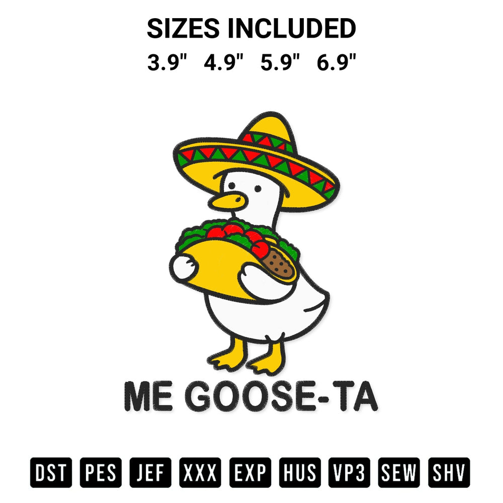 Looking for the perfect pattern? Download the Me Goose Ta Embroidery Design embroidery design today at Designspacks.com. Crisp, clean stitching guaranteed. Available sizes: 3.9", 4.9", 5.9", 6.9".