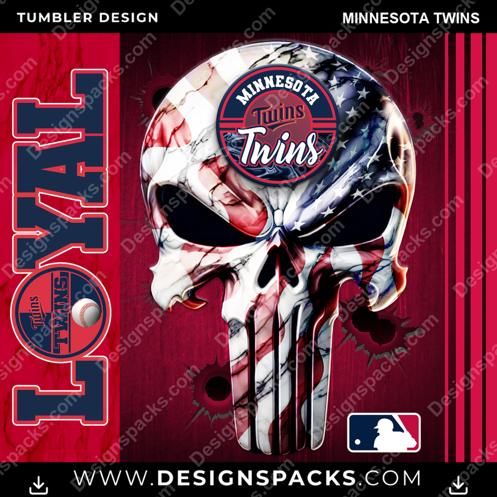 Baseball Loyal Minnesota Twins Tumbler Digital Wrap Design