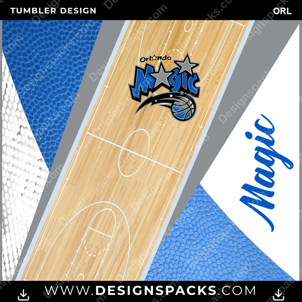 Basketball Court ORL Tumbler Digital Wrap Design