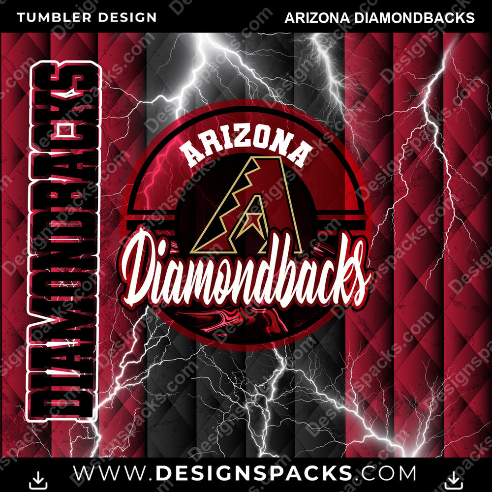 Diseño digital de vaso con diamante de béisbol de los Arizona Diamondbacks