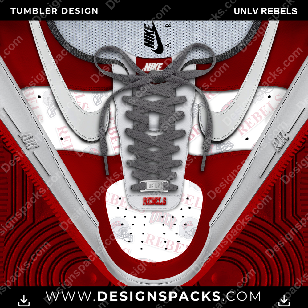 College Sport Nike AF1 Laces UNLV Rebels NCAA College Sport Tumbler Digital Wrap Design Download