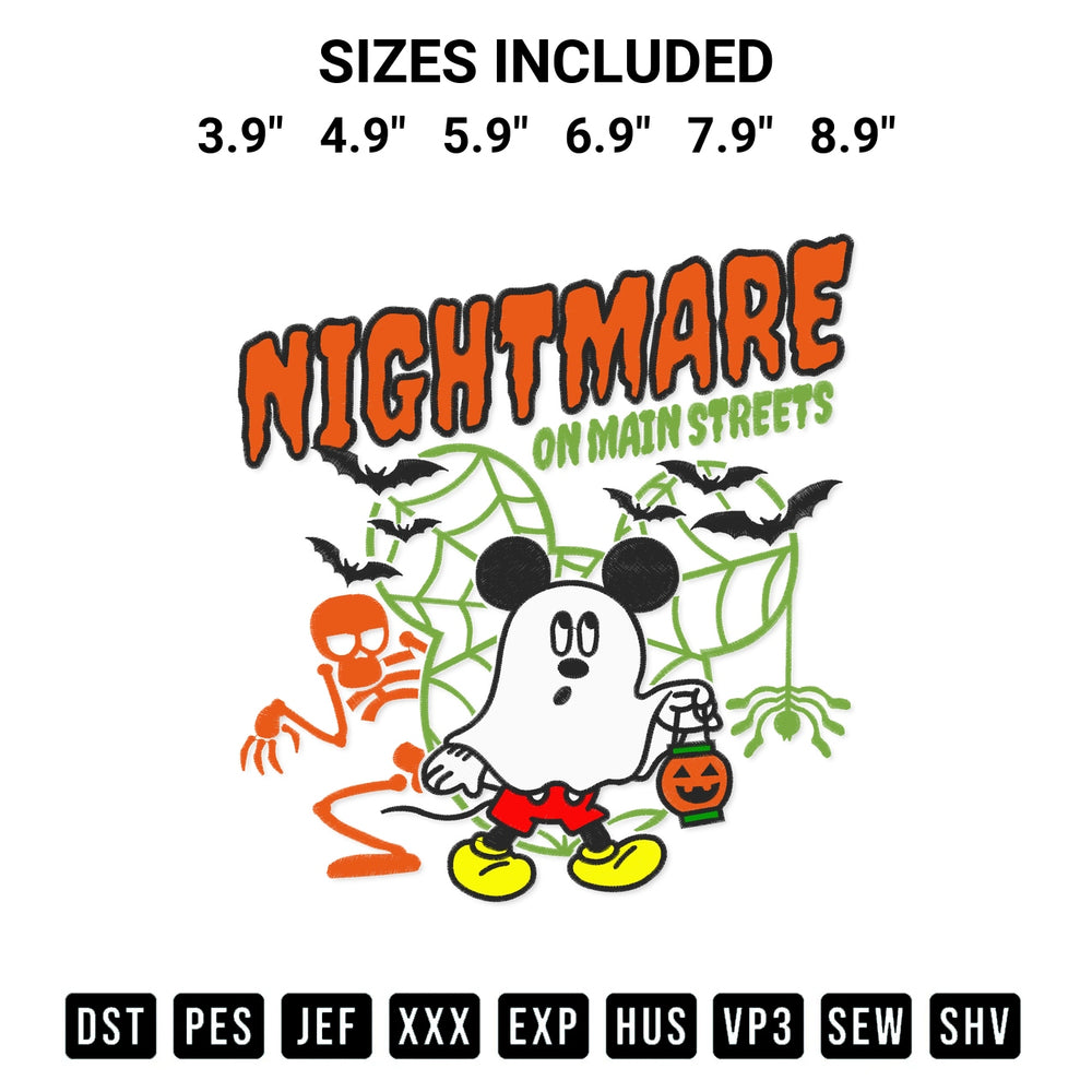 Discover the perfect addition to your crafting collection: Nightmare On Main Streets Embroidery Design embroidery file. Instantly available at Designspacks.com. Available sizes: 3.9", 4.9", 5.9", 6.9", 7.9", 8.9".