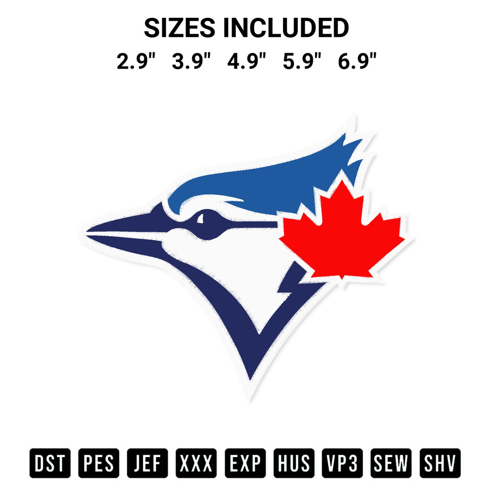Shop the Toronto Blue Jays Logo Embroidery Design machine embroidery pattern at Designspacks.com. Beautifully digitized for flawless stitching on any fabric. Available sizes: 2.9", 3.9", 4.9", 5.9", 6.9".