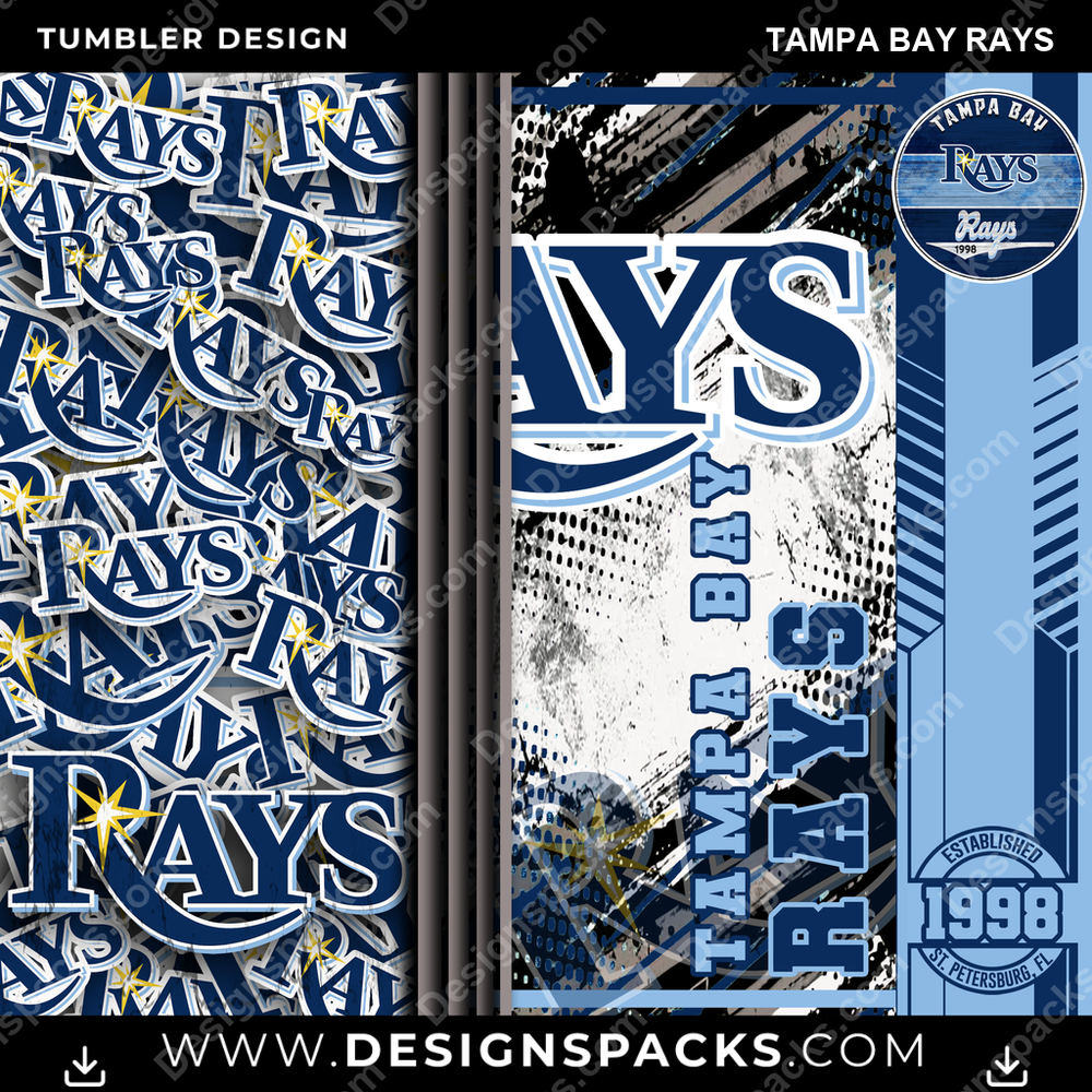 Baseball Sports Tampa Bay Rays Tumbler Digital Wrap Design