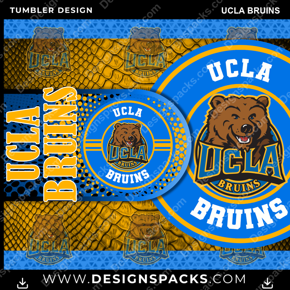 College Sport Hyper UCLA Bruins Tumbler Digital Wrap Design