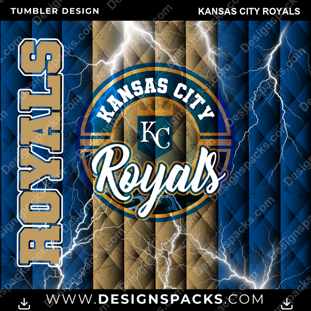 Baseball Diamond Kansas City Royals Tumbler Digital Wrap Design
