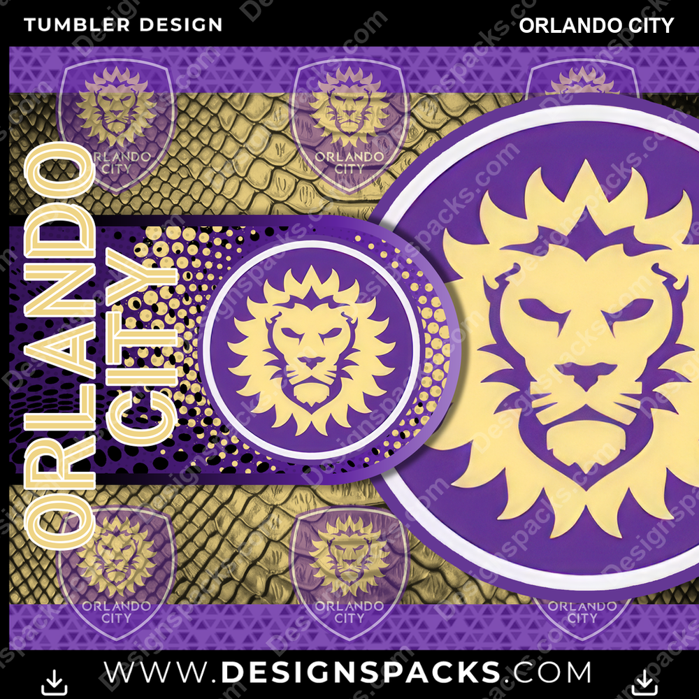 Soccer Hyper Orlando City Tumbler Digital Wrap Design