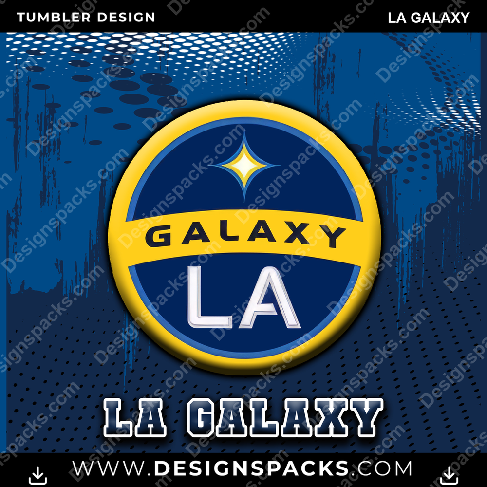 US Soccer Dot Logo LA Galaxy Tumbler Digital Wrap Design
