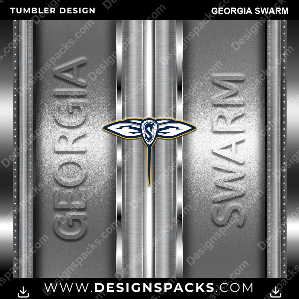 Lacrosse Metallic Georgia Swarm Tumbler Digital Wrap Design