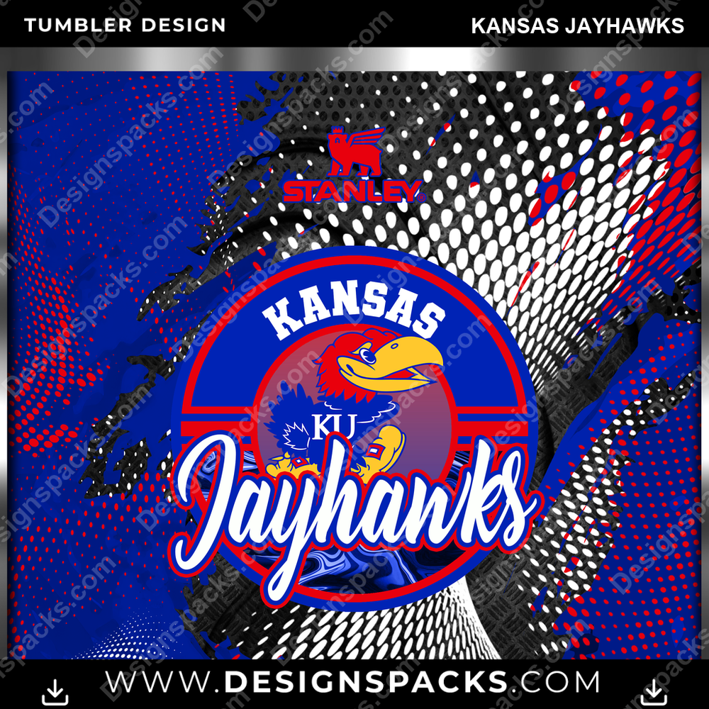 College Sport Stanley Kansas Jayhawks Tumbler Digital Wrap Design