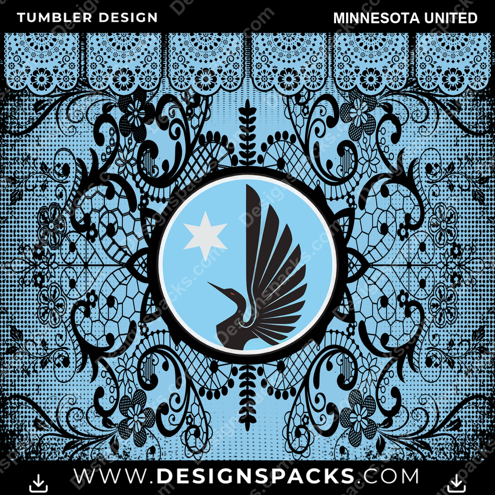 US Soccer Lace & Logo Minnesota United Tumbler Digital Wrap Design Download
