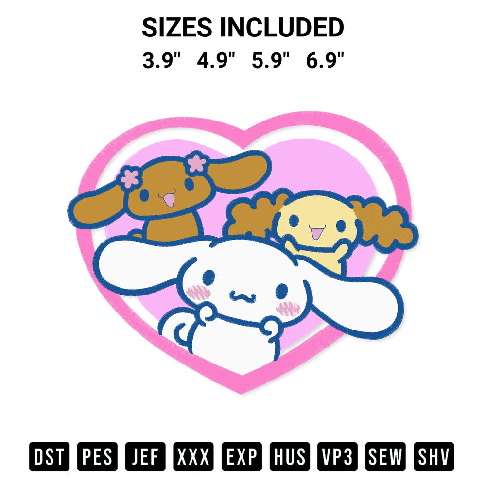 Get the Cinnamoroll Mocha Chiffon Embroidery Design embroidery design for your custom crafts! Premium digitized files available for instant download at Designspacks.com. Available sizes: 3.9", 4.9", 5.9", 6.9".
