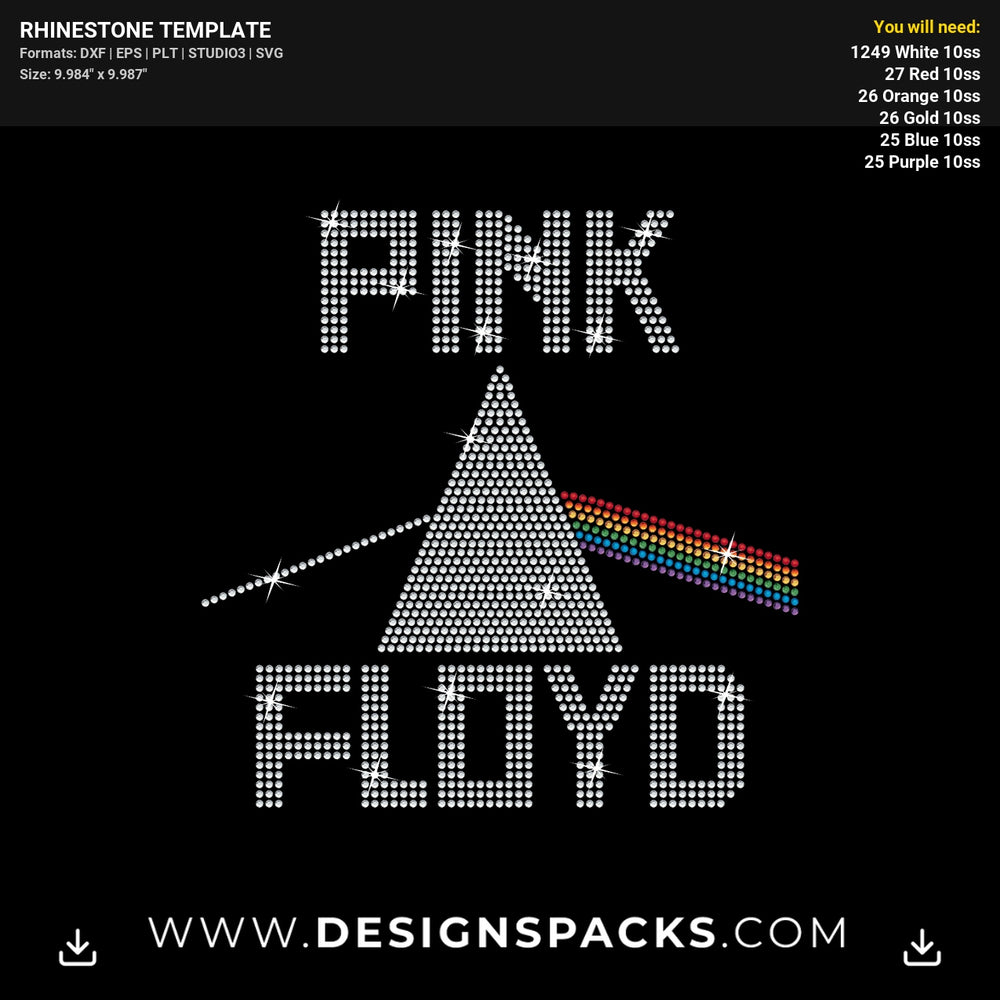 Pink Floyd  Dark Side Of The Moon Rhinestone Digital Template