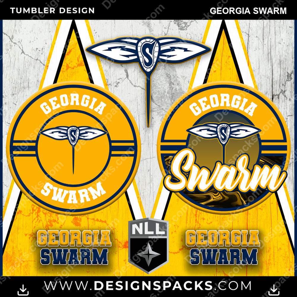 Lacrosse Sports Georgia Swarm PLL Lacrosse Tumbler Digital Wrap Design Download