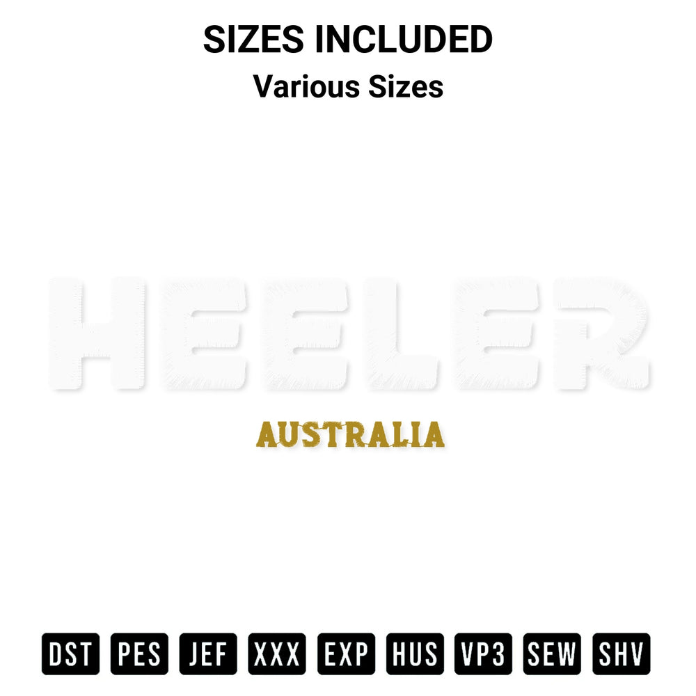 Get the Heeler Australia Embroidery Design embroidery design for your custom crafts! Premium digitized files available for instant download at Designspacks.com. Available sizes: Various Sizes.