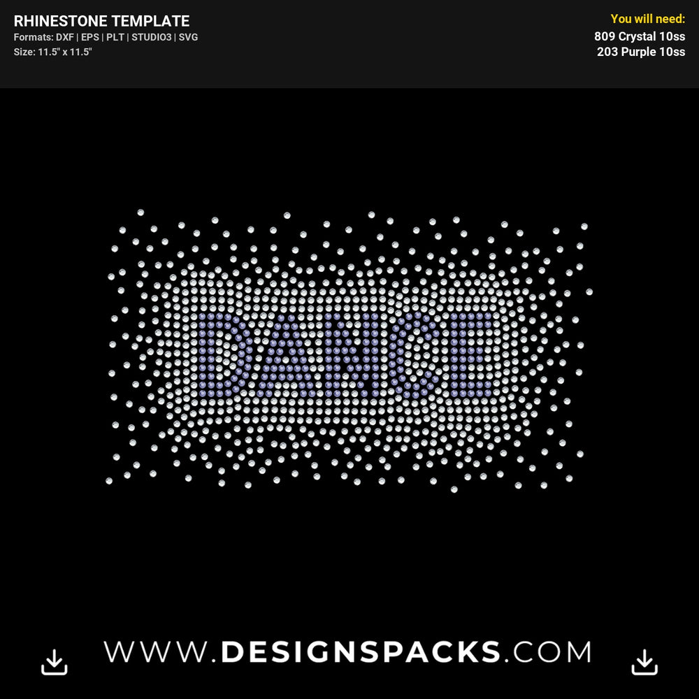 Dance Sparkle Rhinestone Digital Template