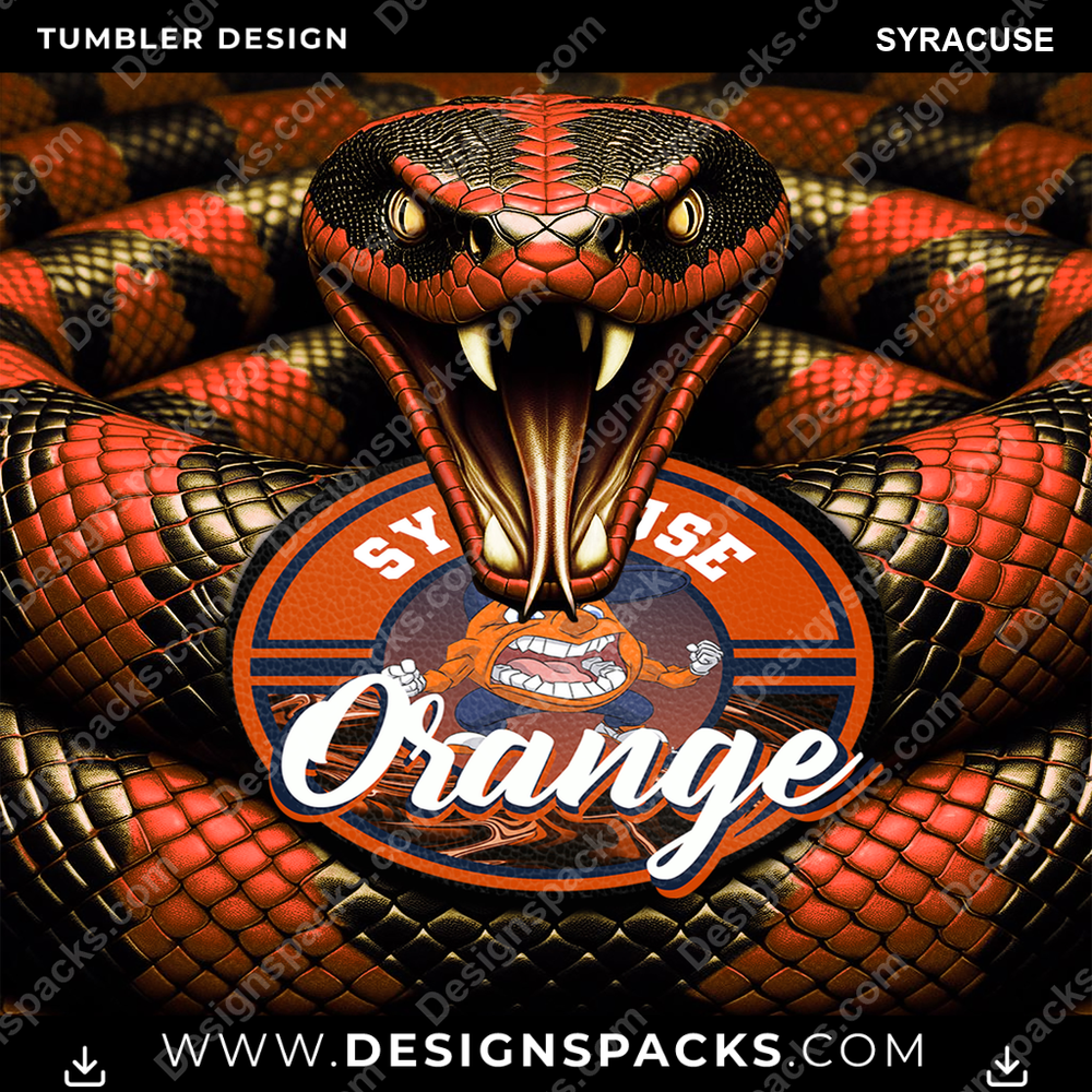 College Sport Rattle Snake Syracuse Tumbler Digital Wrap Design