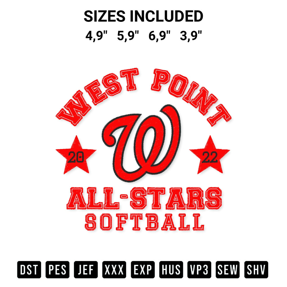 Looking for the perfect pattern? Download the West Point Logo Embroidery Design embroidery design today at Designspacks.com. Crisp, clean stitching guaranteed. Available sizes: 4,9", 5,9", 6,9", 3,9".