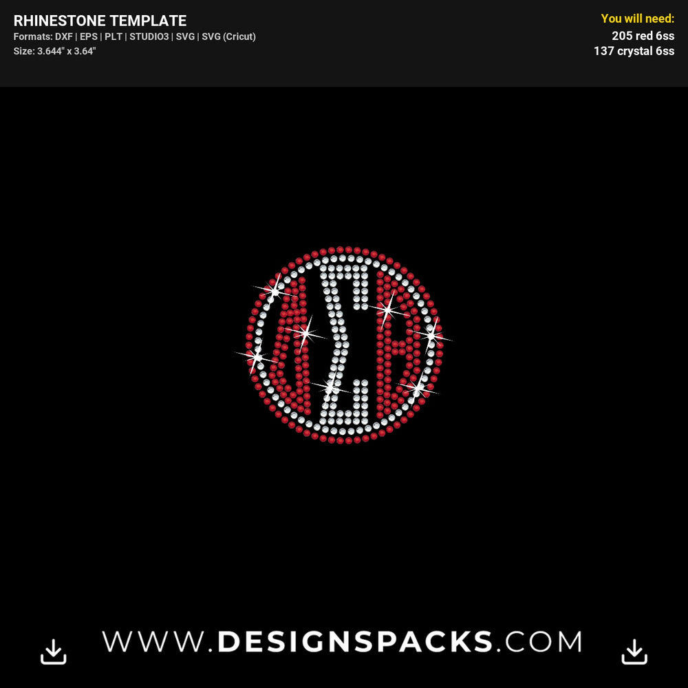 Delta Sigma Theta Monogram Ss6 Rhinestone Digital Template