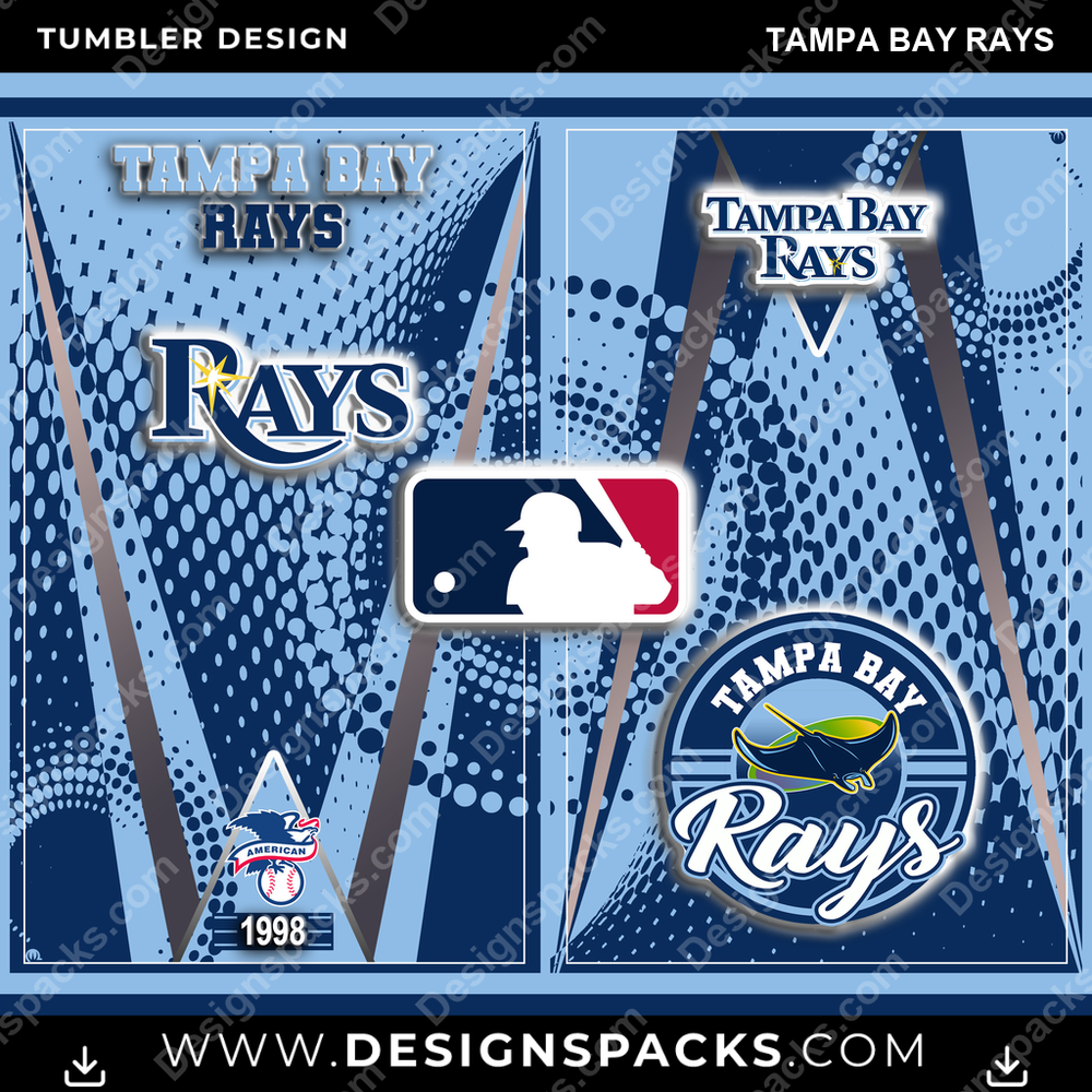 Baseball Team Logo Tampa Bay Rays Tumbler Digital Wrap Design