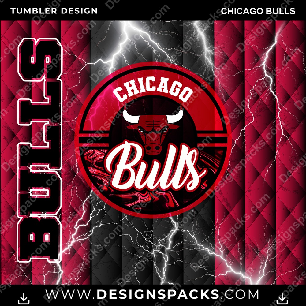 Basketball Diamond Chicago Bulls Tumbler Digital Wrap Design